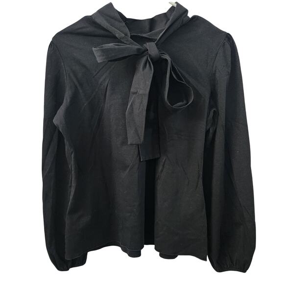 Carolina Herrera CH Back Tie Mock Neck Top M Quiet Luxury Office Designer Chic - Picture 5 of 8